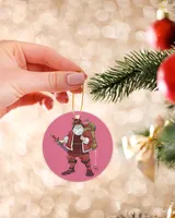 Santa Claus Is Samurai Ornament - Circle