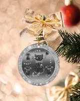 Silver Black Cat Circle Ornament