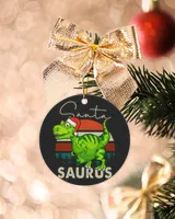 Santasaurus Christmas Ornament - Circle