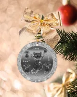 Silver Black Cat Circle Ornament