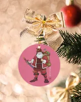 Santa Claus Is Samurai Ornament - Circle