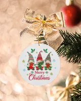 Merry Christmas Gnomes Ornament, Gnomes 2021 Ornament, Gnomes Christmas Ornament, Christmas Tree Hanging Decor, Ceramic Ornament