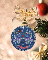RD Personalized Memorial Ornament, A Big Peace Of My Heart Lives In Heaven Circle Ornament, Christmas Ornaments Gifts