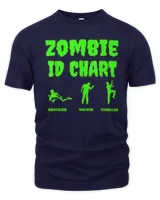 zombie apocalypse id chart crawler walker thriller halloween t-shirt