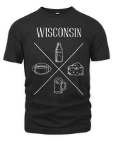 Wisconsin Beer, Wisconsin Football, Wisconsin Dairy T-Shirt