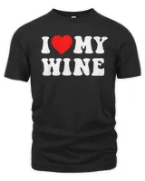 i love my wine heart drinking lover t-shirt