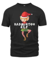 Badminton Elf Costume Christmas Holiday Matching Funny T-Shirt