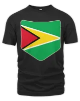 Guyana Flag T-Shirt with Printed Guyanese Flag Pocket