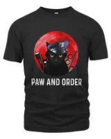Black Cat Paw And Order Police Red Moon