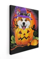 Akita Witch Pumpkin Halloween - Dog Lover Costume Gifts T-Shirt