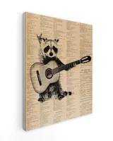 Raccoon Playing Guitar Guitar Player Cat Vintage