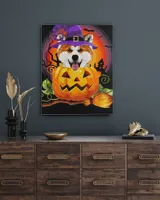 Akita Witch Pumpkin Halloween - Dog Lover Costume Gifts T-Shirt