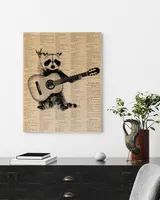 Raccoon Playing Guitar Guitar Player Cat Vintage