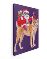 Santa Claus Riding Akita Xmas Gifts Dog T-Shirt