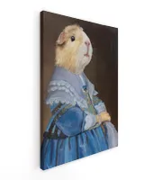 Guinea Pig Portrait on Stretch Fabric Wall Art Decor, ready to hang!