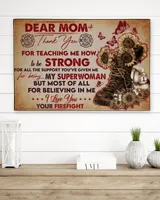 To The Mother Of A Firefighter, Dear Mom Thank You Mom, Family Poster Sun Flower And Hat Firefighter Poster