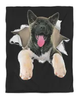 Akita Torn Dog Inside Hole Dog Mid Torn, Funny dog T-Shirt