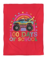 100 Days Of School Rainbow Monster Truck Shirt, Kids Boys copy