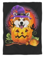 Akita Witch Pumpkin Halloween - Dog Lover Costume Gifts T-Shirt