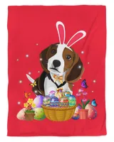 Cute Bunny Beagle Dog & Easter Eggs Basket Happy Easter Day T-Shirt