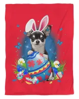 Bunny Chihuahua With Egg Basket Easter Flower Hunting Egg T-Shirt