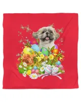 Shih Tzu Bunny Dog With Easter Eggs Basket Cool T-Shirt