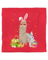 Happy Easter Bunny Llama Bringing Easter Egg Basket T-Shirt