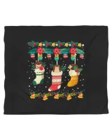 Hedgehog Christmas Stocking X-mas Lights Pajama Socks T-Shirt