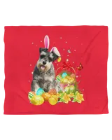 Happy Easter Bunny Miniature Schnauzer Eggs Basket Men Women T-Shirt