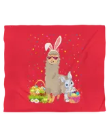 Happy Easter Bunny Llama Bringing Easter Egg Basket T-Shirt