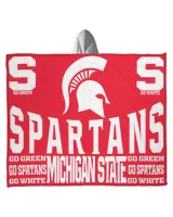 Michigan State Spartans Hooded Sherpa Fleece Blanket Re Ds