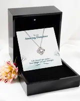 To My Amazing Daughter Necklace - "Life Doesn't Get Easier . Your Wings Just Got Stronger."