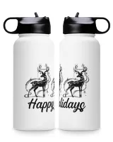 Happy Holidays Reindeer Premium Water Bottle