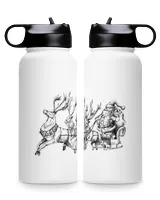 Reindeer Pulls Santa's Sleigh Insulated Mug