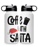 Coffee With Santa Premium Water Bottle, Santa Claus's hat