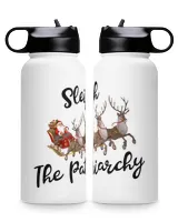 Sleigh The Patriarehy Premium Water Bottle, Santa Claus rides a reindeer sleigh