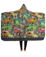 hoodie blanket jacket with beautiful Car, tree and flower pattern