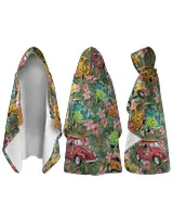 hoodie blanket jacket with beautiful Car, tree and flower pattern