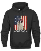 Mens Cool Bernard Dog Dad American Flag Fathers Day