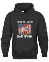 Mens Best Cluckin Dad Ever USA Flag Chicken Dad Rooster July th