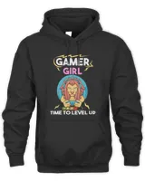 Gamer Girl Time to Level Up Lion Gaming Video Game Birthday