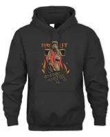 Stay Lit Tee With Burning Wizard on cross medieval halloween