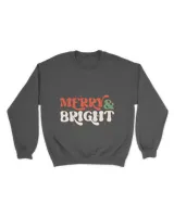 Retro Merry and Bright Christmas Holiday Matching Family