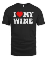 i love my wine heart drinking lover t-shirt