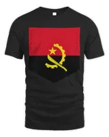 Angola Flag with Printed Angolan Flag Pocket T-Shirt