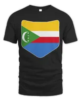 Comoros Flag with Printed Comoran Flag Pocket T-Shirt