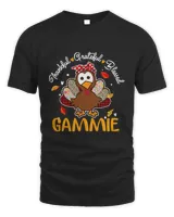 Thankful Grateful Gammie Turkey Cutest Leopard Thanksgiving T-Shirt
