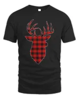 Deer Vintage Christmas Buffalo Red Plaid Flannel Deer Head 21