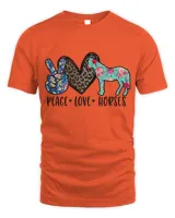 Peace Love Horses Funny Tee for Horse Lover T-Shirt