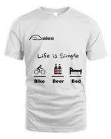 Cycling T Shirt - Life is Simple - Bike - Beer - Bed Classic T-Shirt